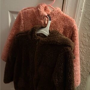 Old Navy Kids' Pink and Brown Fleece Jackets